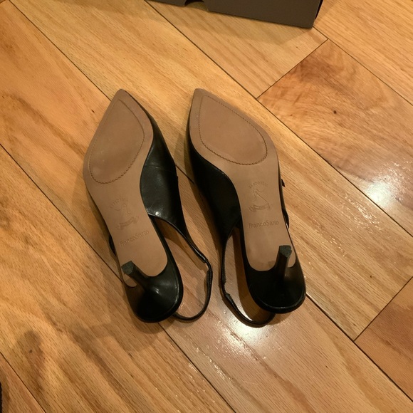 Franco Sarto Black Leather Slingback Heels - Picture 11 of 12